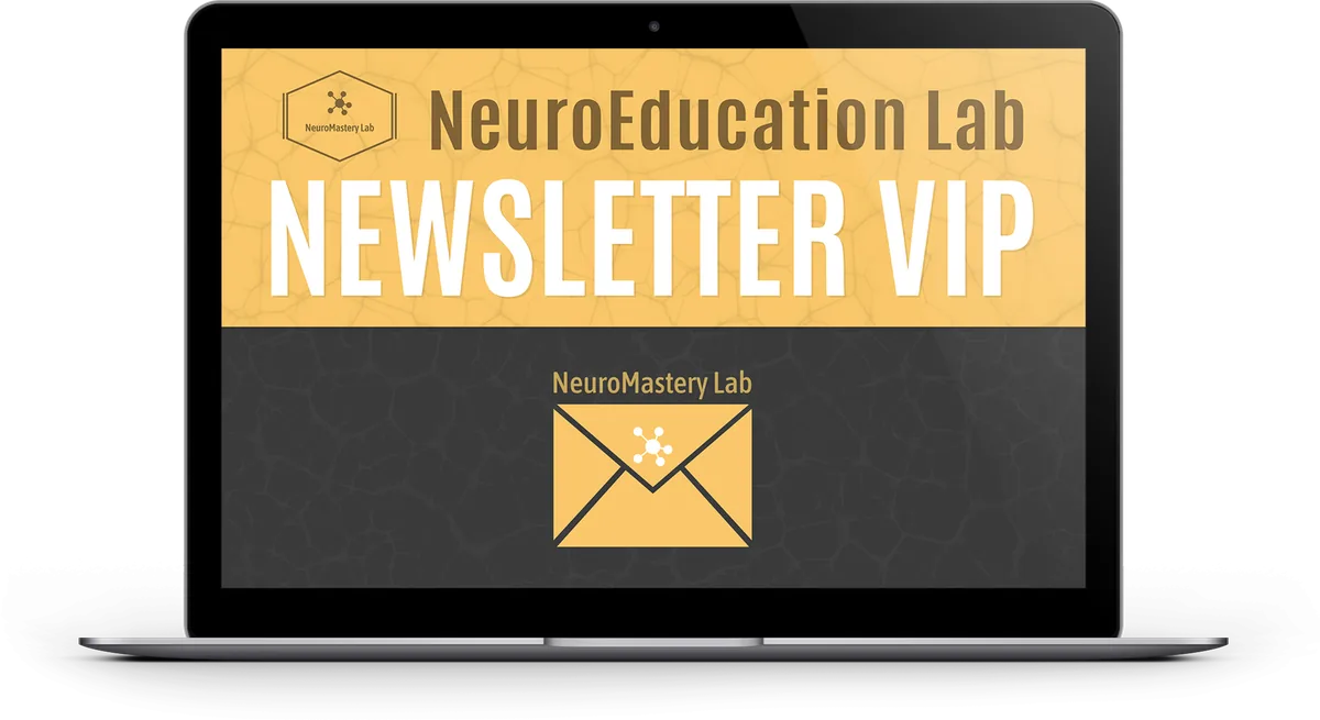 NeuroEducation Lab VIP newsletter on a laptop